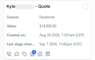 Pool refinishing quote worth $8,400 from a Facebook ad lead